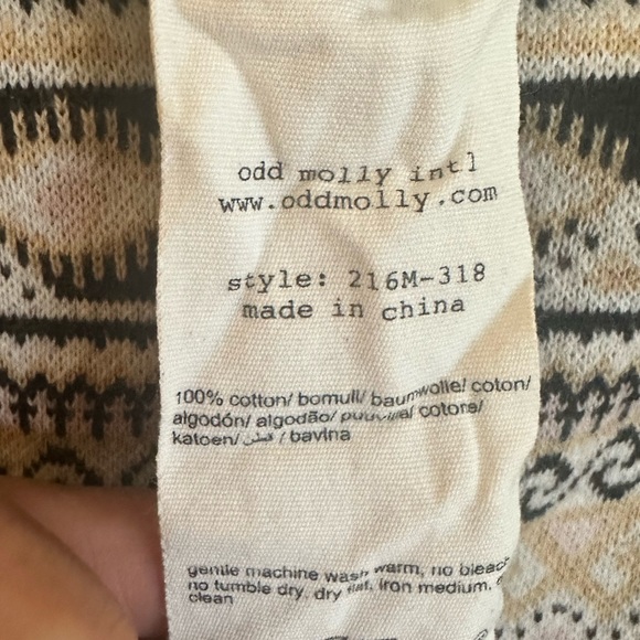 Odd Molly / Anthropologie/ Anthro Cotton Knit Crochet Hem Pull On Sweater Skirt. - Picture 8 of 8